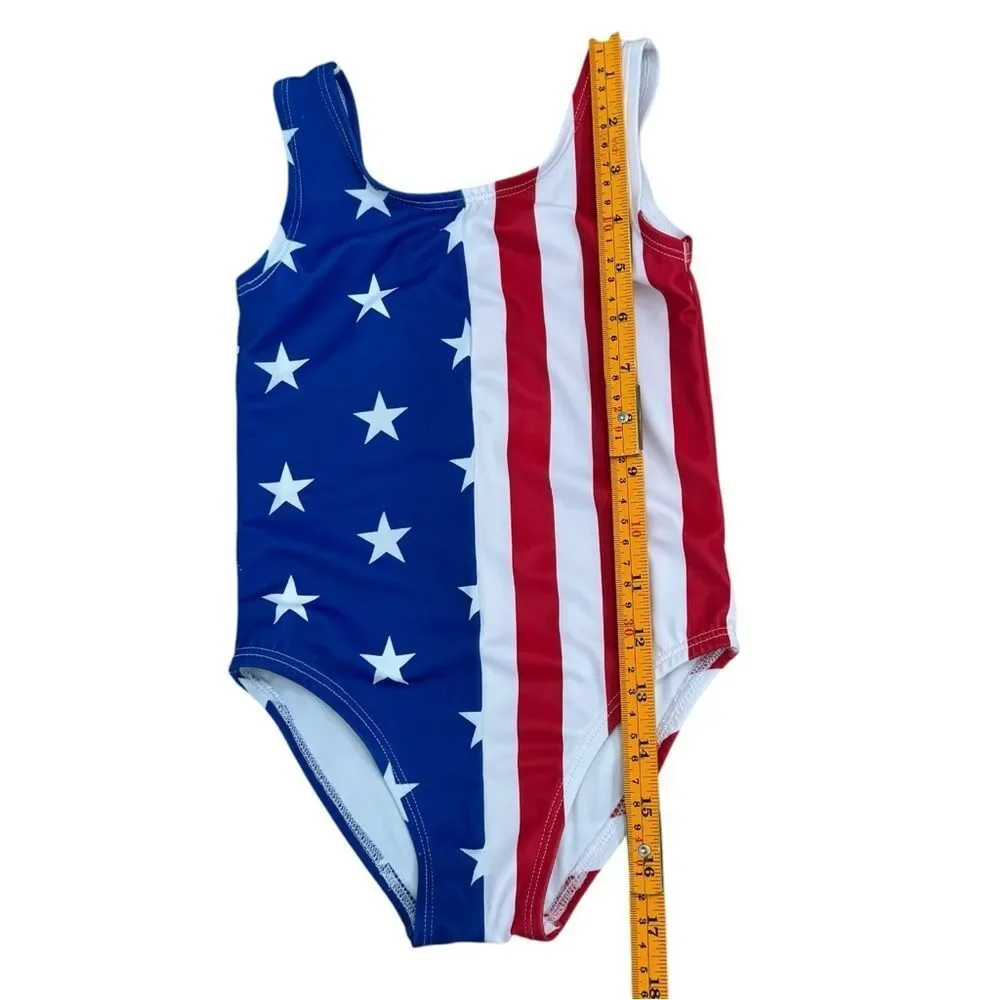 City Streets Girls One Piece American Flag Stars Stripes Bathing Suit. 24 Months